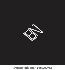 BN Initial Logo letters with rotate squere template