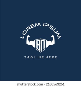 BN initial monogram for fitnes or gym logo with creative style design