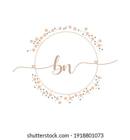 BN Initial monogram handwriting luxury illustration