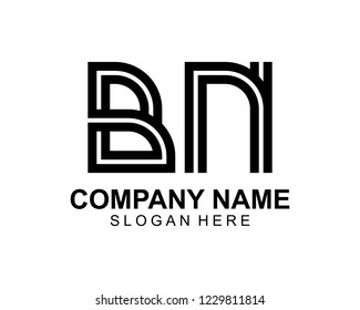 BN Initial outline logo template vector
