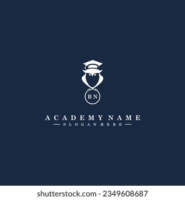 BN Initials Academy Logo Vector Art Icons and Graphics