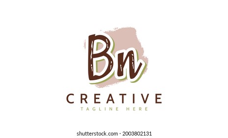 BN Initials, handwriting logo vector