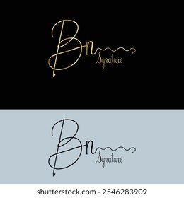 Bn initials Handwriting signature logo. Bn Hand drawn Calligraphy lettering Vector. Bn letter real estate, beauty, photography letter logo design.