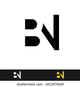 BN letter or B N initials logo design in vector.