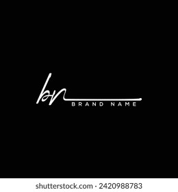 BN letter beauty handwriting vector logo. 
