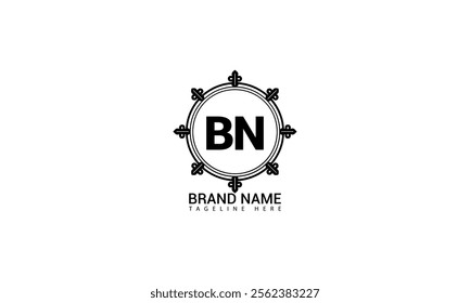 BN letter logo design with black background in illustrator. Vector logo, calligraphy designs for logo, Poster, Invitation, etc