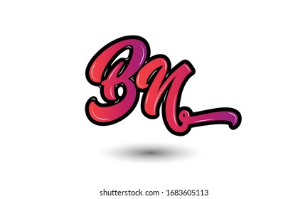 BN Letter Logo Design Template Vector
