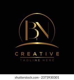 BN letter logo design template elements. BN letter vector logo.