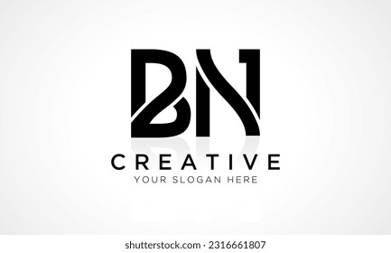 Plantilla de vectores de diseño de logotipo BN Letter. Alfabeto Letra Inicial Diseño De Logotipo BN Con Una Ilustración De Negocio De Reflejo Brillante.