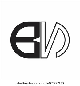 BN Letter logo monogram with oval shape negative space design template white background