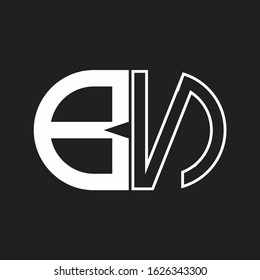 BN Letter logo monogram with oval shape negative space design template