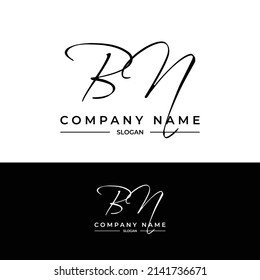 BN letters signature logo, Handwriting logo, Handwritten logo, BN, BN lettering, Letters BN