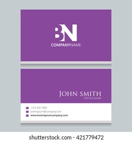 BN Logo | Business Card | Vector Graphic Branding Letter Element | White Background Abstract Design Colorful Object 