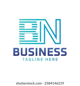 BN Logo Design. Sleek Modern Letter BN Logo for Business