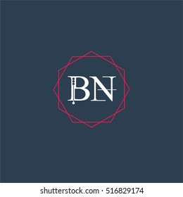 bn logo initial Letter, Abstract Polygonal Background Logo, design for Corporate Business Identity,flat icon Alphabet letter