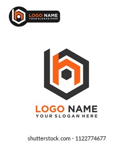 BN logo letter initial, Abstract polygonal Background Logo,