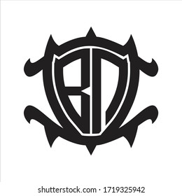 BN Logo monogram isolated with frame shield shape design template