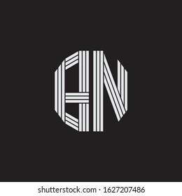 BN Logo monogram with outline style linked isolated on black background