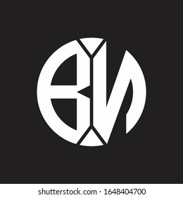 BN Logo monogram with piece circle ribbon style