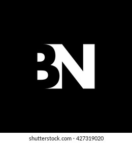BN Logo. Vector Graphic Branding Letter Element. Dark  Background