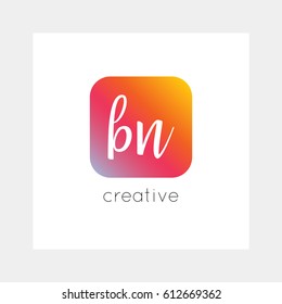 BN logo, vector. Useful as branding symbol, app icon, alphabet element, clip-art.