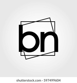 bn lowercase initials square frame business logo