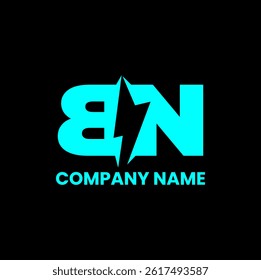 BN monogram electric sign company logo design