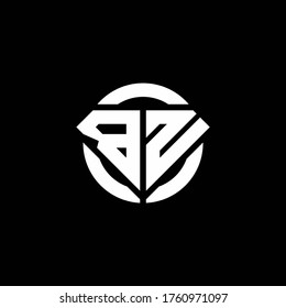 Logo de monograma BN con forma de diamante y plantilla de diseño redondeado de círculo de anillo