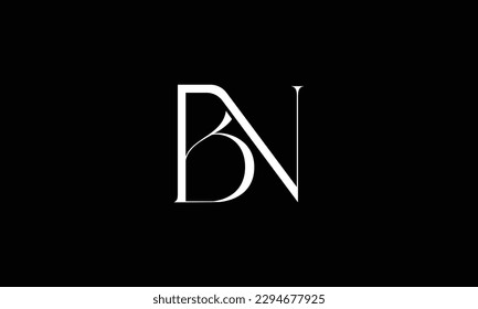 BN, NB, Monograma del logotipo de las letras abstractas	