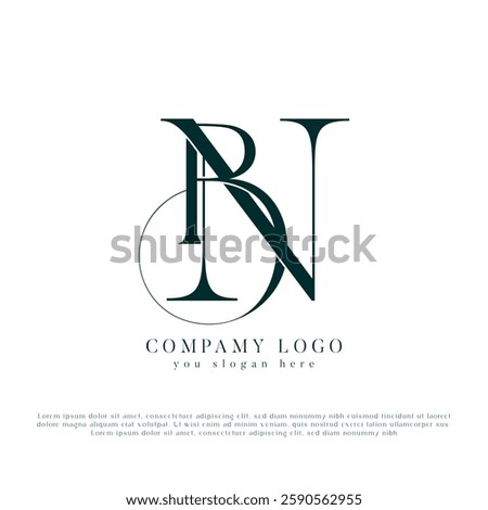 BN, NB Abstract Letters Logo Monogram