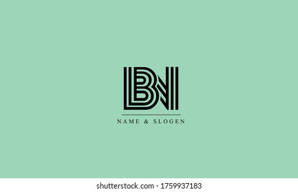 BN NB abstract vector logo monogram template