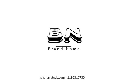 BN NB B N abstract vector logo monogram template