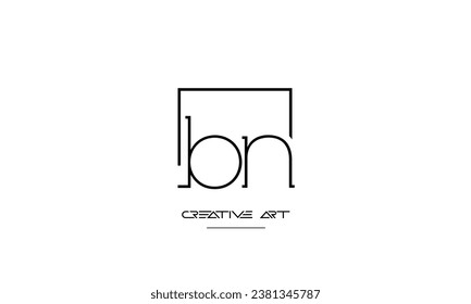 BN, NB, B, N letras abstractas monograma