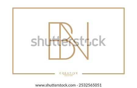 BN, NB, B, N, Abstract Letters Logo Monogram