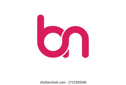 bn or nb and b, n Lowercase Letter Initial Logo Design, Vector Template