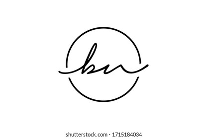 bn or nb and b, n Lowercase Cursive Letter Initial Logo Design, Vector Template