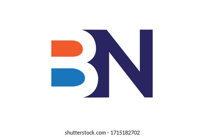 BN or NB and B, N Uppercase Letter Initial Logo Design, Vector Template