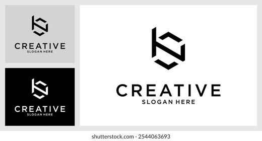 BN or NB initial letter logo design vector template