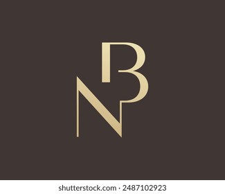 BN or NB letter logo icon design. Classic style luxury initials monogram.