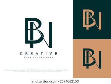 BN, NB Minimalist Letter Monogram Logo Design 