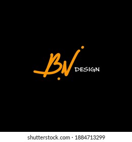 BN orange handwritten logo for identity black background