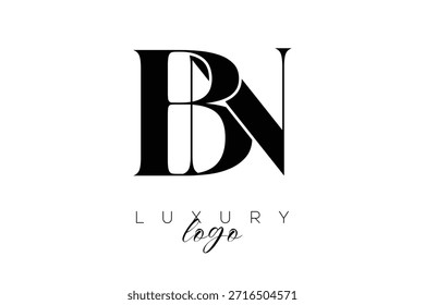 Logotipo de la tipografía del monograma de la letra de BN Serif para la identidad elegante de la marca de Premium