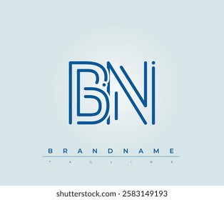 BN Technology Letter Logo Template. This tech letter logo is a graphic mark that uses letters to represent a technology company.