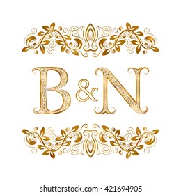 Vintage Initials Logo Symbol Letters N Stock Vector (Royalty Free ...