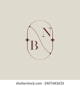 BN wedding classic in elegant monogram with high quality professional design that will print well