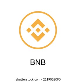 BNB coin icon. Crypto Currency vector icon. Flat Vector illustration - Vector