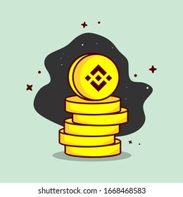 BNB Crypto Flat Icon illustration