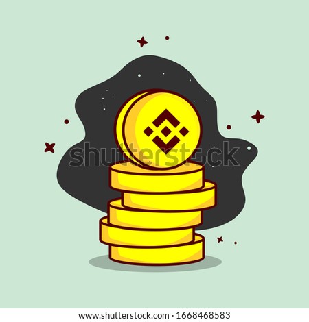 BNB Crypto Flat Icon illustration