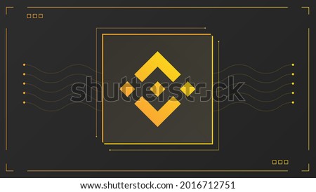 BNB cryptocurrency colorful gradient logo on dark background with thin line decoration.