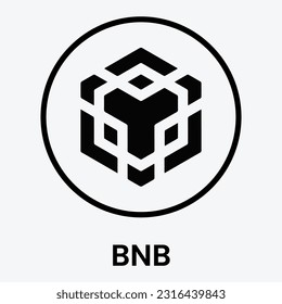 BNB icon sign payment symbol. Cryptocurrency logo. Simple vector. Cryptocurrencies name, symbol and bitcoin name. coin logo. Black emblem isolated on white. Cryptocurrency e-commerce concept svg
